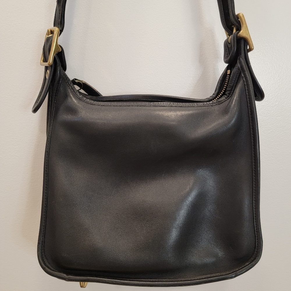 Coach Vintage Legacy, zip, black leather bag #9966